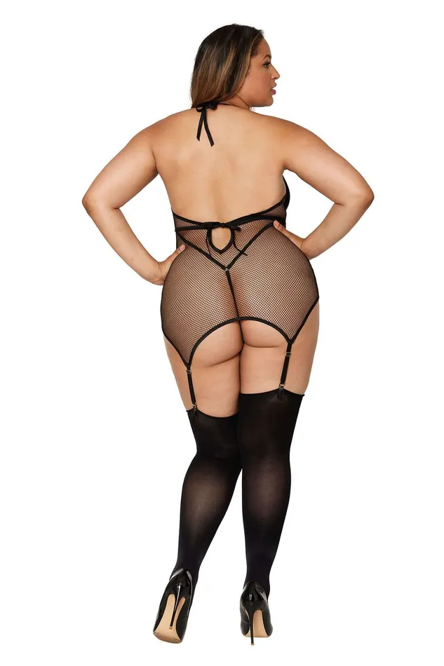 Anal Garter Slip Teddy Queen Size Black Dreamgirl Anal Garter Slip Teddy Queen Size Black Dreamgirl