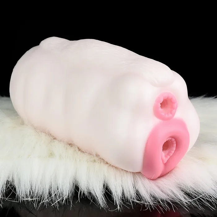 Domlust Male Sex Toys White Furry Pussy Male Masturbator Animal Vaginal Penis Masturbation Cup Sex Toy for Men