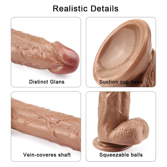 Dildos 12 inch big head brown dildo