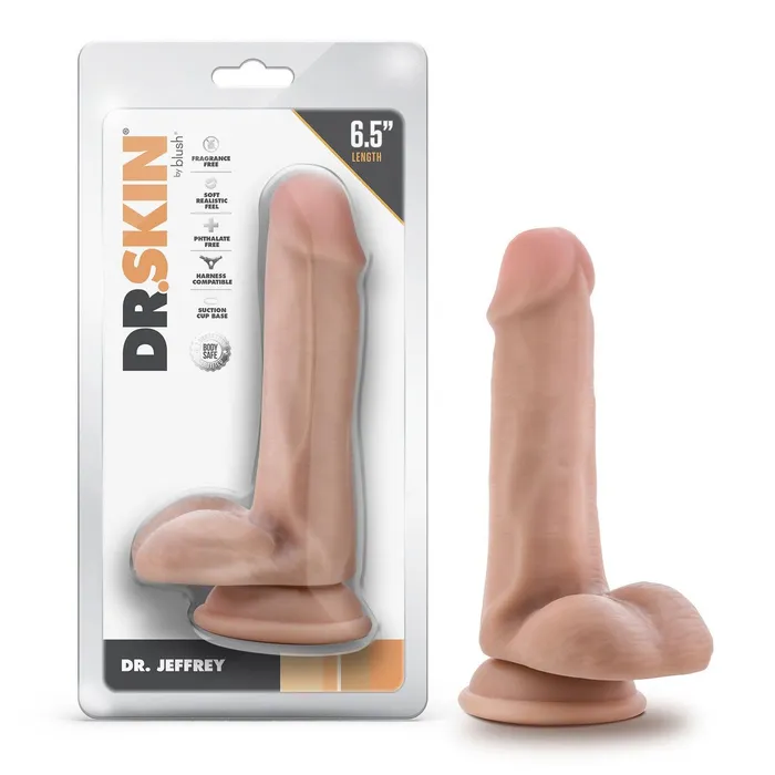 Dr Skin Dr Jeffrey 65 Inch Dildo With Balls Beige Blush Dildos