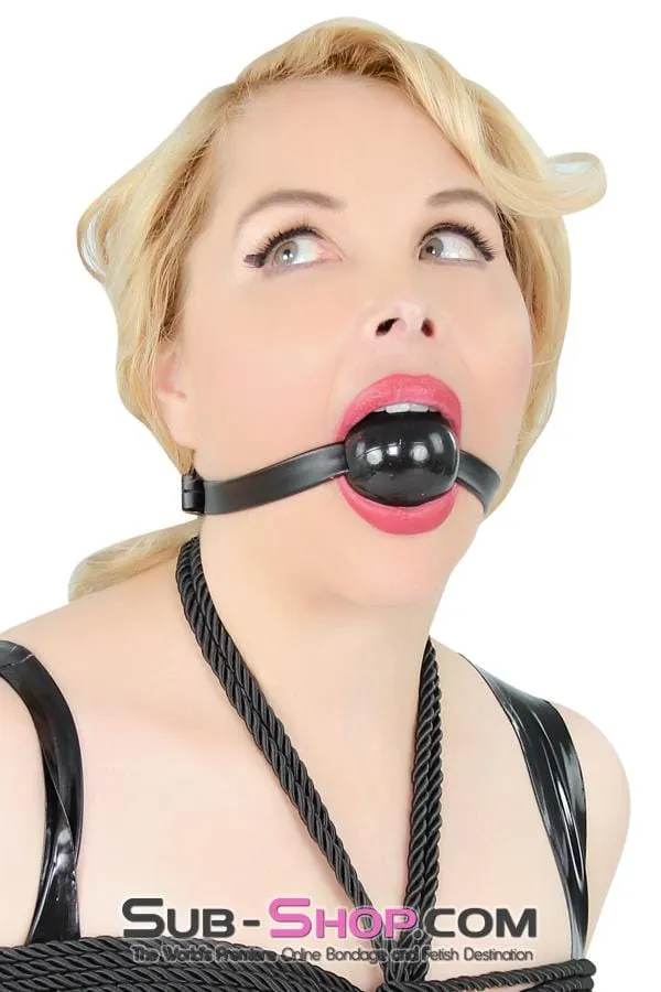 Idea Anal 4482DL Large Black Rubber Ballgag on Black Strap