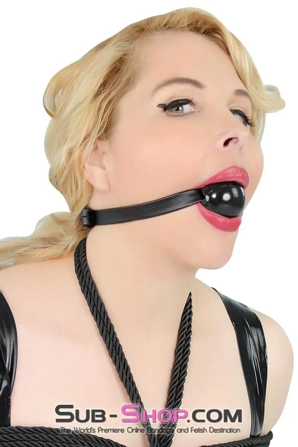 Idea Anal 4482DL Large Black Rubber Ballgag on Black Strap