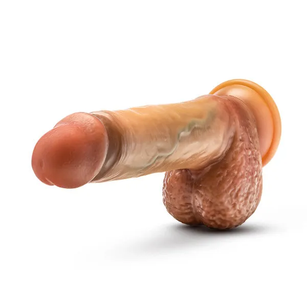 Blush Female Sex Toys Raphael Ultra Realistic 95 Inch Silicone Dildo with Sliding Foreskin Caramel