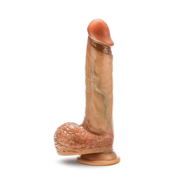 Blush Female Sex Toys Raphael Ultra Realistic 95 Inch Silicone Dildo with Sliding Foreskin Caramel