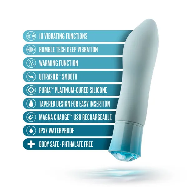 Female Sex Toys Blush Oh My Gem Ardor Aquamarine Warming Internal External Tapered Vibrator