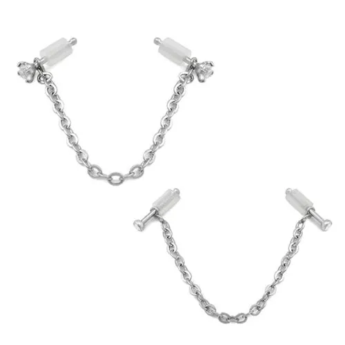 Female Sex Toys Painful Pleasures 20g 14 Crystal Nose Bones with Chain Set of Two Pairs Female Sex Toys Painful Pleasures 20g 14 Crystal Nose Bones with Chain Set of Two Pairs