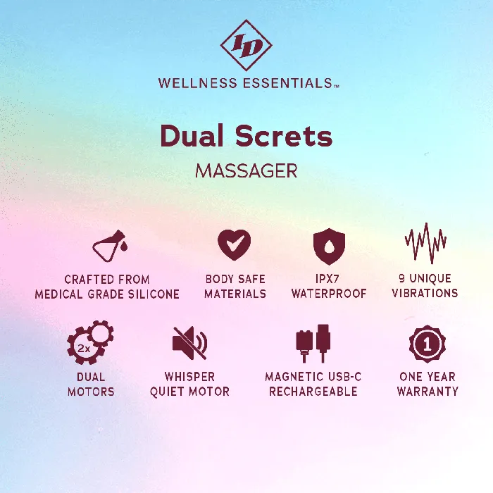 ID Wellness Essentials Dual Secrets Massager Blue Westridge Laboratories Inc Vibrators