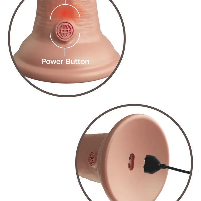 King Cock Elite 8 Vibrating Silicone Dual Density Dildo Vanilla Pipedream Products Dildos