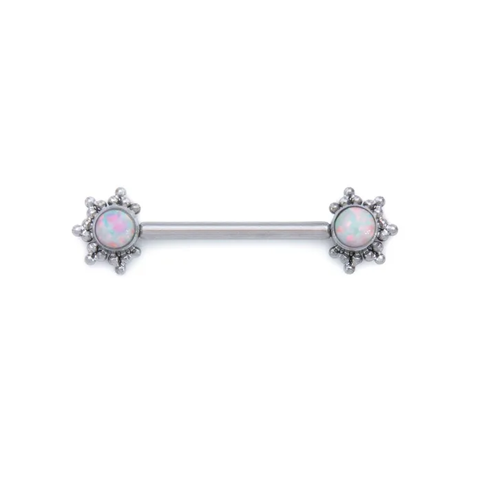 Tilum 14g 58 Micron Bead Cluster Titanium Opal Nipple Barbell Price Per 1 Tilum Nipple Clitoral Toys