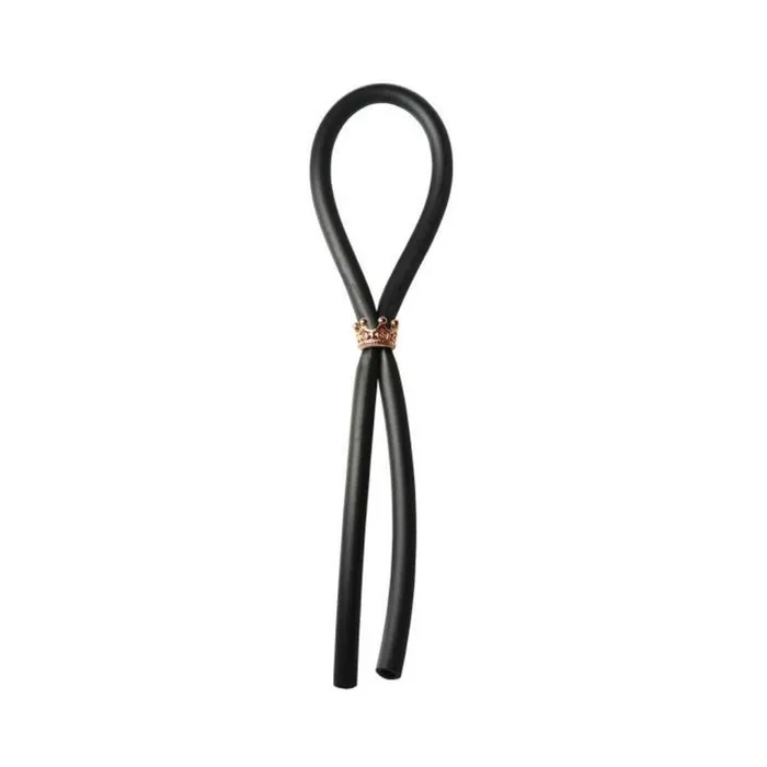Anal Fairvillacom Bolo Silicone Lasso wRose Gold Crown Slider Ring Black