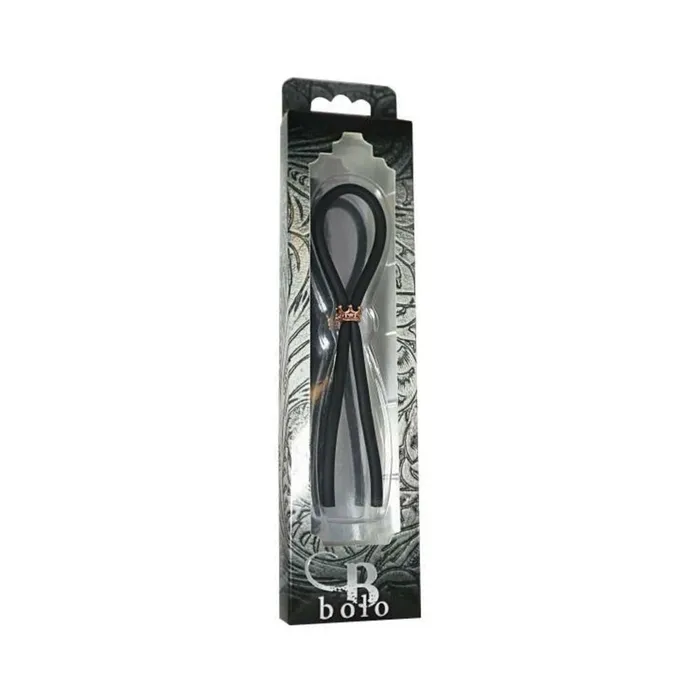 Anal Fairvillacom Bolo Silicone Lasso wRose Gold Crown Slider Ring Black