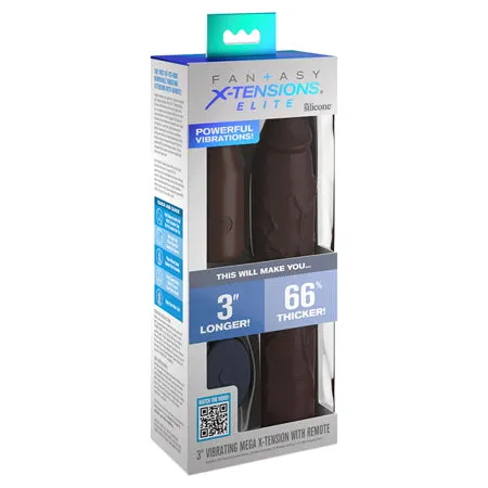 Anal Fairvillacom Fantasy Xtensions Elite 9 Sleeve Vibrating 3 Plug wRemote Brown