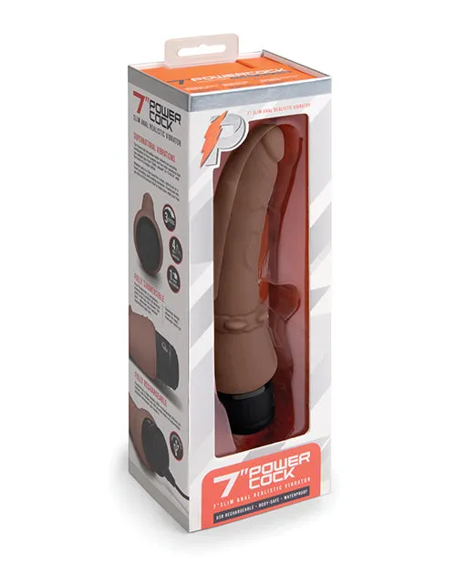 Anal Fairvillacom Powercocks 7 Slim Anal Realistic Vibrator Dark Brown