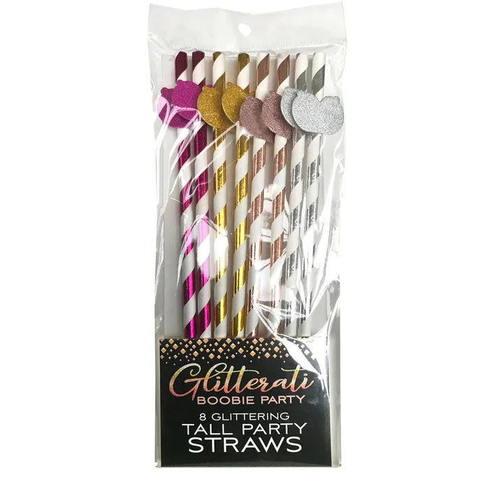 Anal Glitterati Boobie Tall Party Straws Set of 8 ShhhWndsr