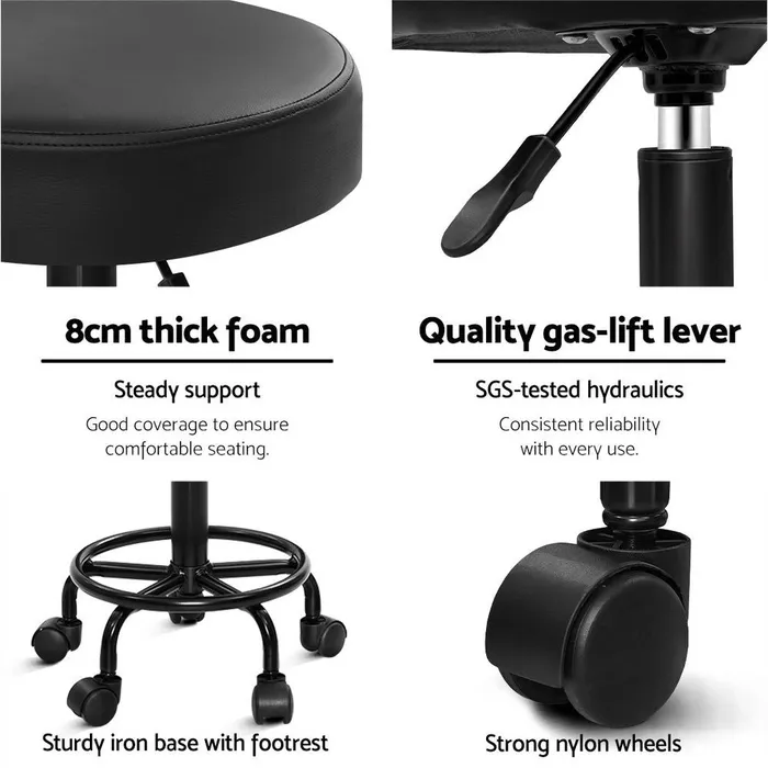 Artiss round salon style swivel chair on castors with hydraulic lift ShhhSof Female Sex Toys