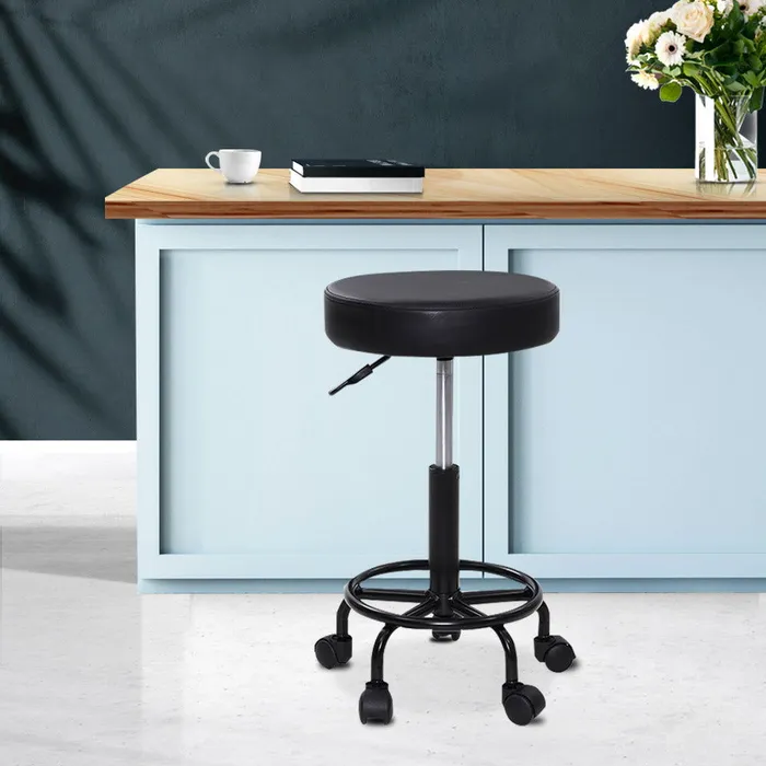 Artiss round salon style swivel chair on castors with hydraulic lift ShhhSof Female Sex Toys