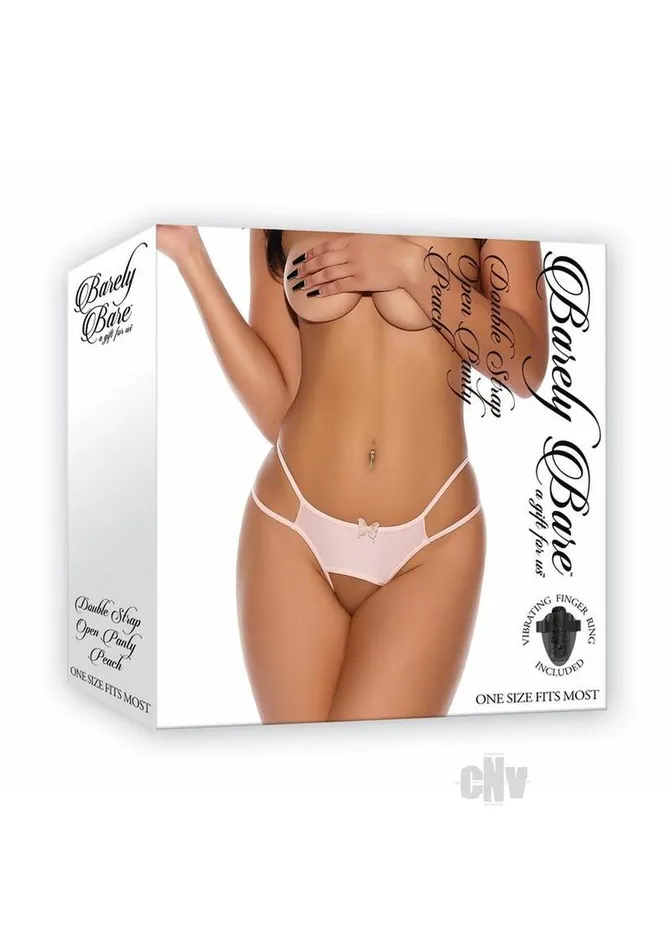Barely B Dbl Strap Open Panty Peach Fairvillacom Female Sex Toys
