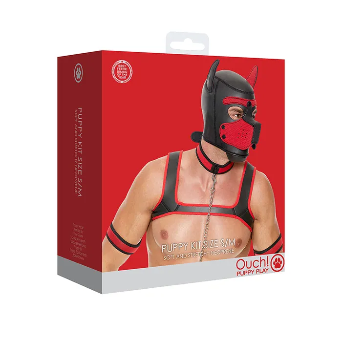 Couples Fairvillacom Puppy Play Neoprene Puppy Kit SM Red