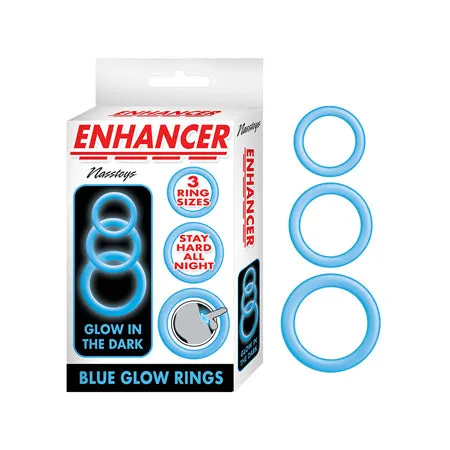 Dildos Enhancer Silicone Cockrings Glow in the Dark Blue Fairvillacom