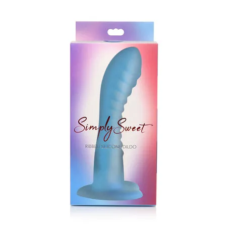Dildos Fairvillacom Curve Toys Simply Sweet 7 Ribbed Silicone Dildo Blue
