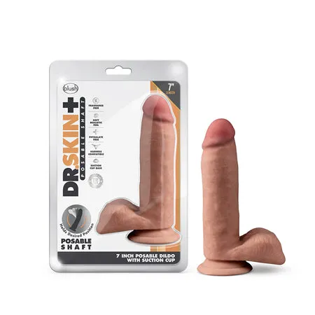 Dildos Fairvillacom Dr Skin Plus 7 Inch Posable Dildo With Balls Mocha