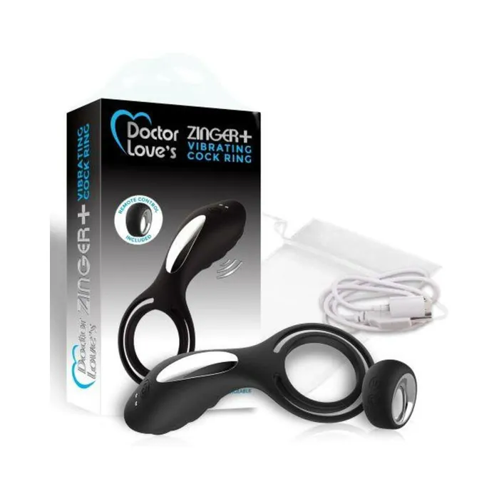 DOCTOR LOVE ZINGER VIBRATING RECHARGEABLE COCK RING W REMOTE BLACK Fairvillacom Male Sex Toys DOCTOR LOVE ZINGER VIBRATING RECHARGEABLE COCK RING W REMOTE BLACK Fairvillacom Male Sex Toys