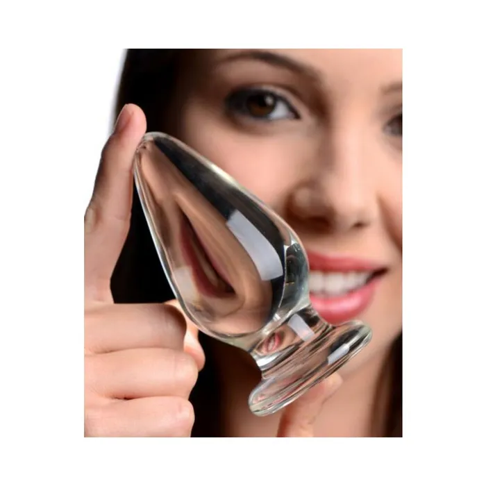 Ember Weighted Tapered Anal Plug Glass Clear Fairvillacom Anal