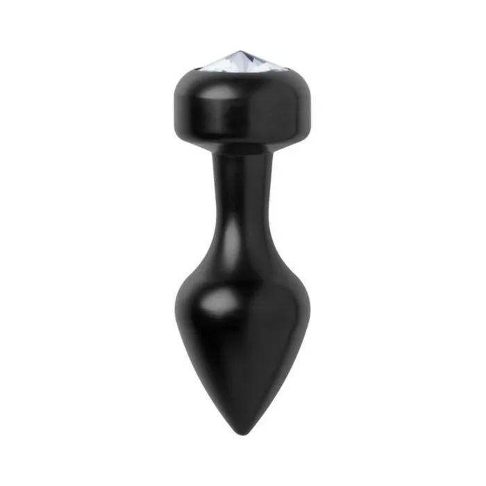 Fairvillacom Anal Spade Petite Jeweled Anal Plug Aluminum Black