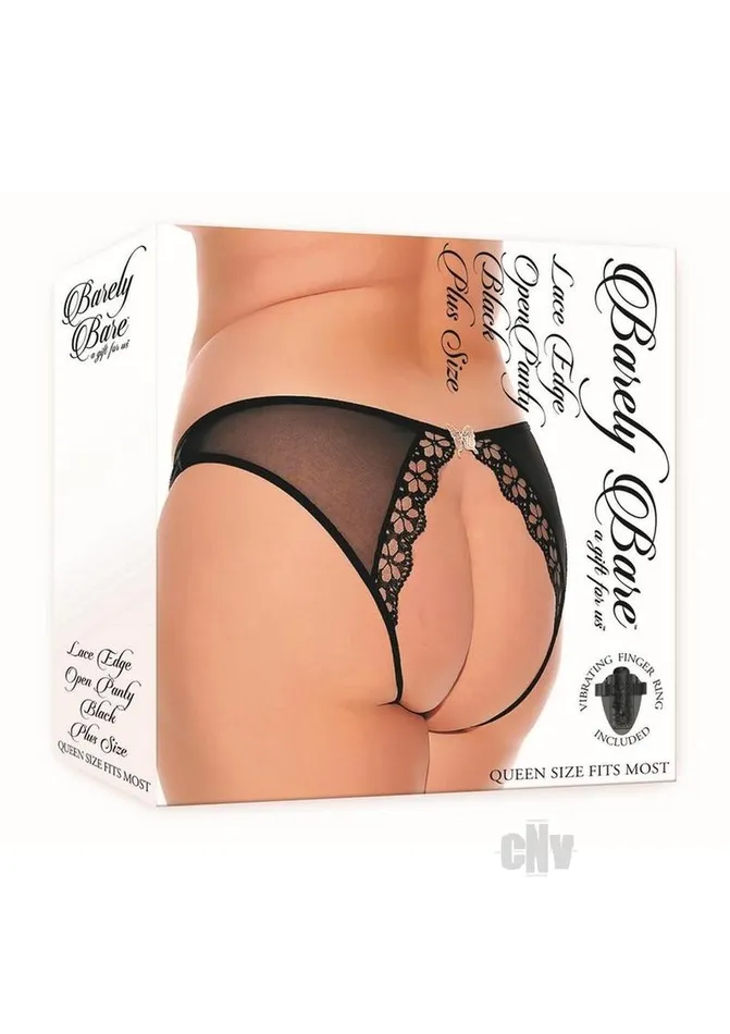 Fairvillacom Barely B Lace Edge Open Panty Ps Blk Female Sex Toys