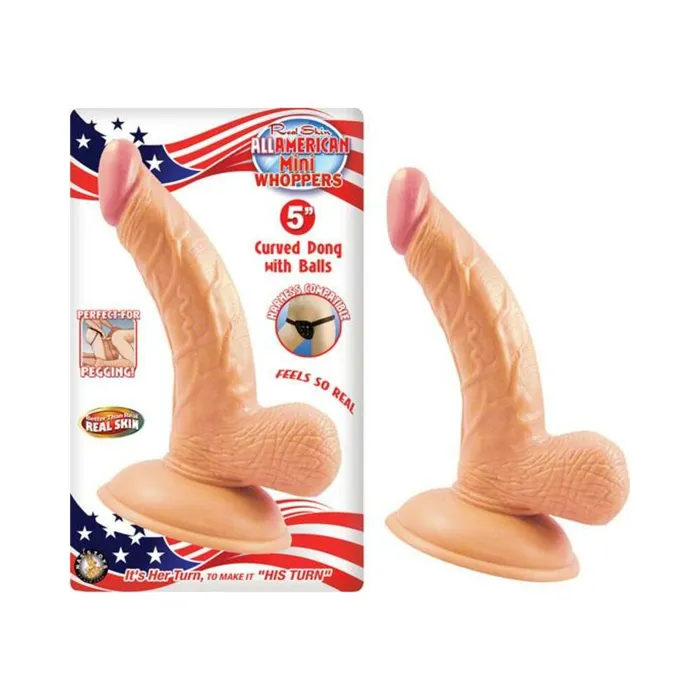 Fairvillacom Dildos All American Mini Whoppers 5Inch Curved Dong With BallsFlesh Fairvillacom Dildos All American Mini Whoppers 5Inch Curved Dong With BallsFlesh