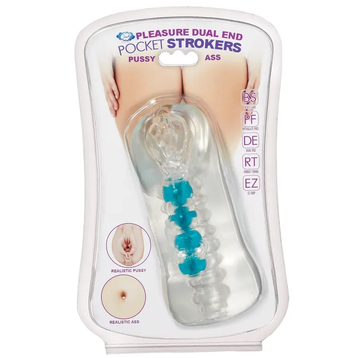Fairvillacom Male Sex Toys CLOUD 9 DOUBLE ENDED BEADED STROKER CLEAR