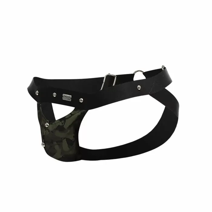Fairvillacom Mens Underwear Dngeon Peekaboo Jockstrap Army One Size