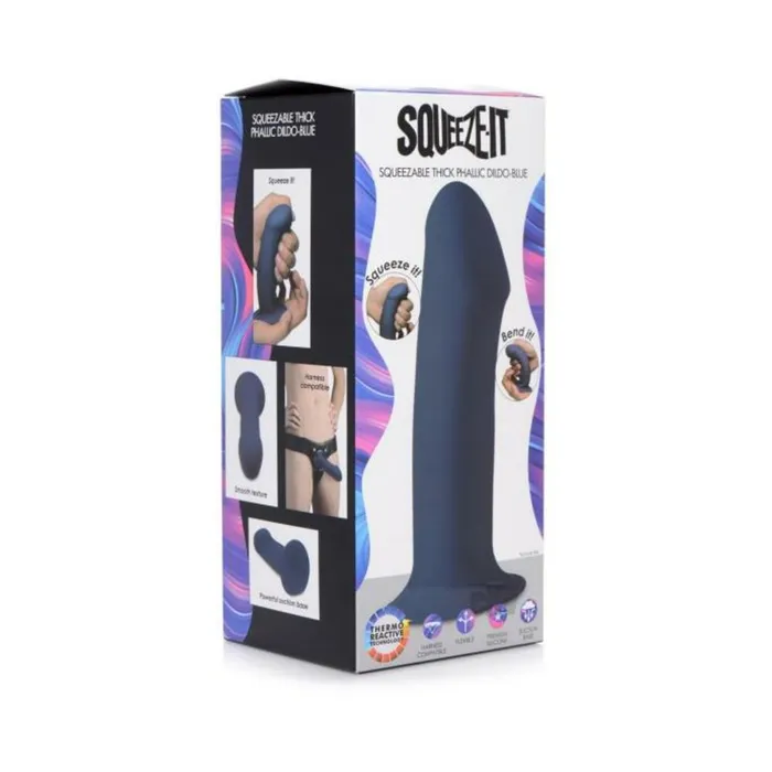 Fairvillacom Squeezable Thick Phallic Dildo Blue Dildos