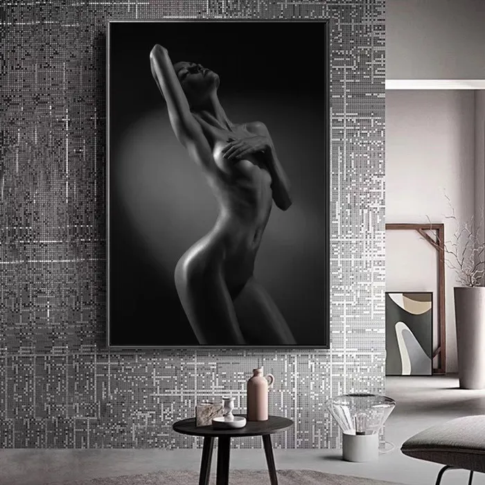 Female Sex Toys Beautiful slim woman shrouding breasts Printed on quality art paper ShhhOb