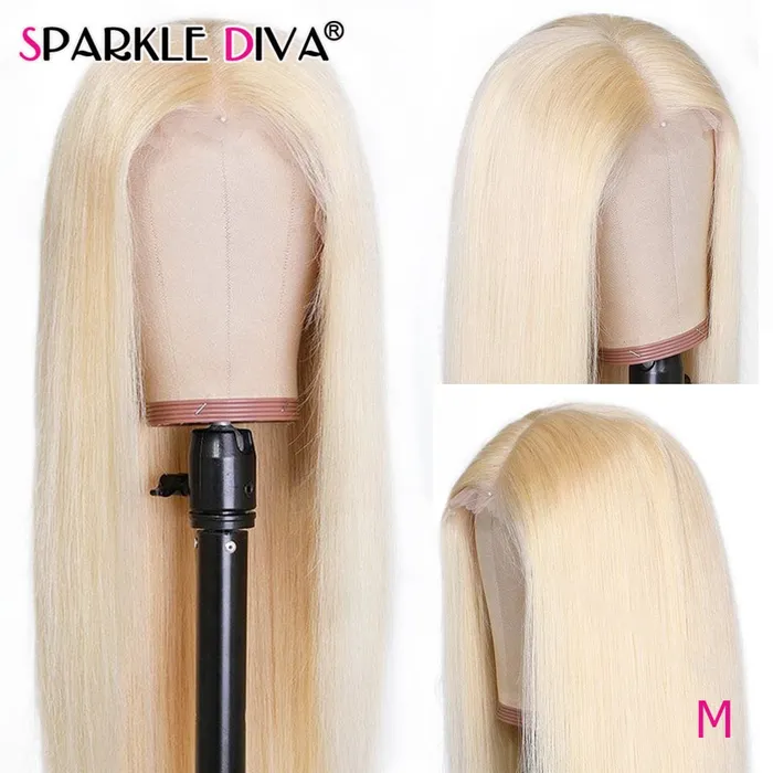 Female Sex Toys Remy Lace front wig Blonde straight Centre part ShhhOb