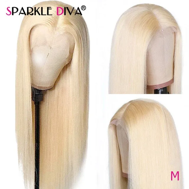 Female Sex Toys Remy Lace front wig Blonde straight Centre part ShhhOb