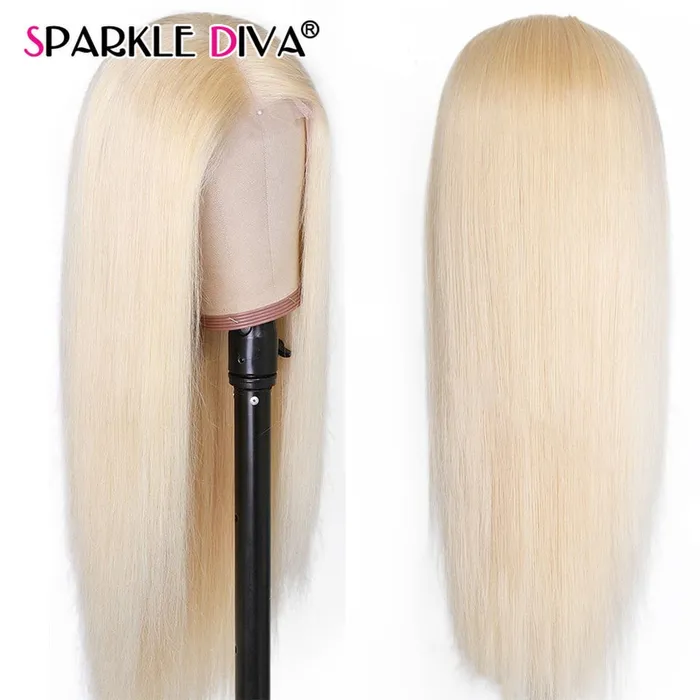Female Sex Toys Remy Lace front wig Blonde straight Centre part ShhhOb