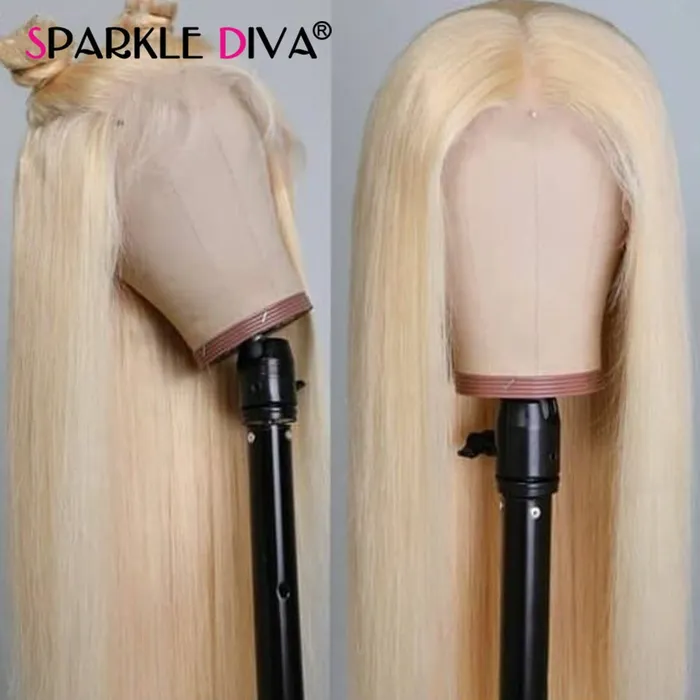Female Sex Toys Remy Lace front wig Blonde straight Centre part ShhhOb