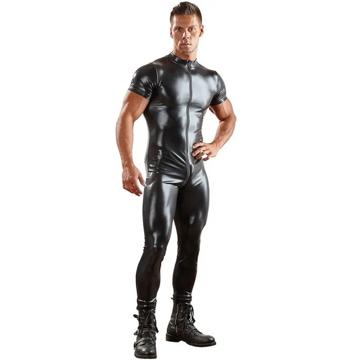 Female Sex Toys ShhhOb Latex bodysuit Men Short arm long leg zipper crotch