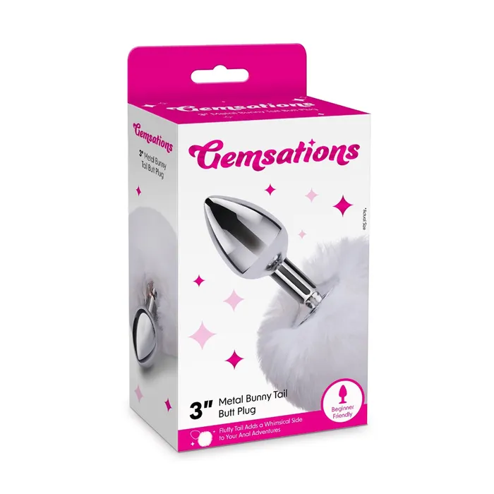 Gemsations 295quot Metal Bunny Tail Butt Plug Siliver Fairvillacom Anal