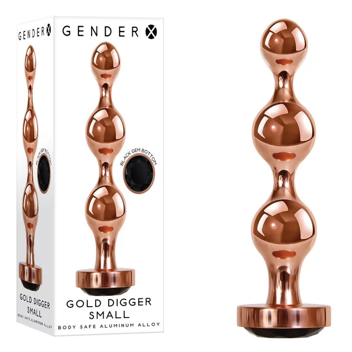 Gender X GOLD DIGGER Small Butt Plug with Black Gem Base ShhhWndsr Anal