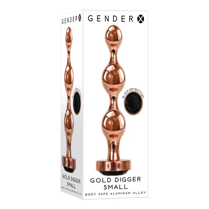 Gender X GOLD DIGGER Small Butt Plug with Black Gem Base ShhhWndsr Anal Gender X GOLD DIGGER Small Butt Plug with Black Gem Base ShhhWndsr Anal