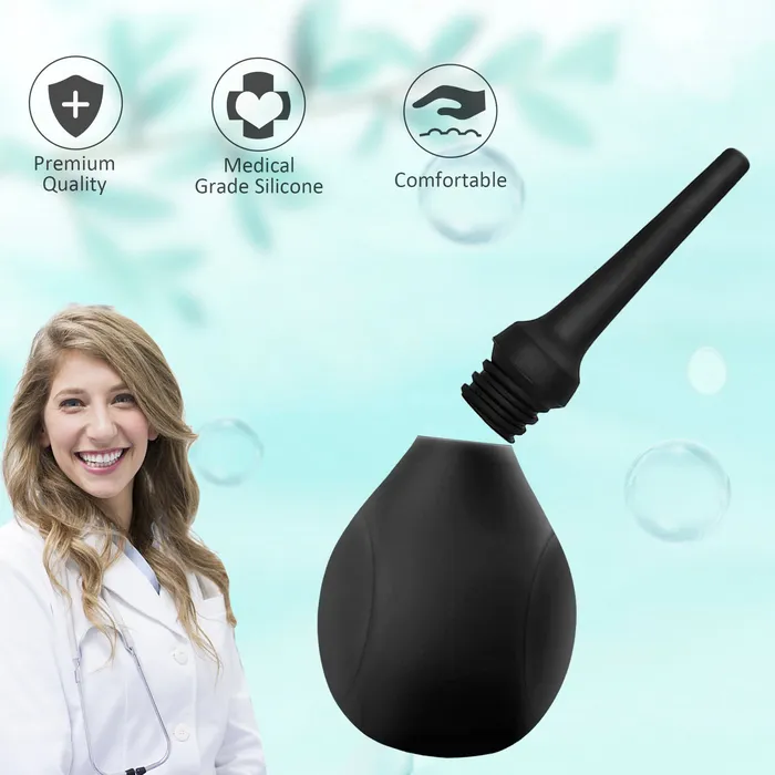 KERERO Anal Silicone Antibackflow Enema Bulb