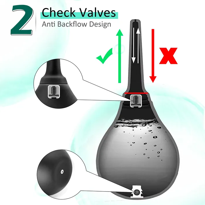 KERERO Anal Silicone Antibackflow Enema Bulb