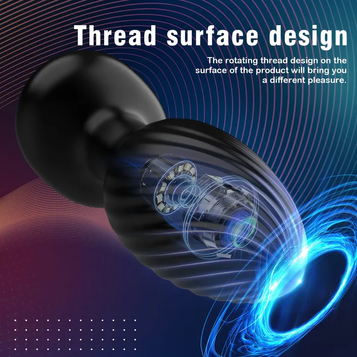 KERERO Male Sex Toys Solomon Rotating Anal Plug with Vibrating Pattern