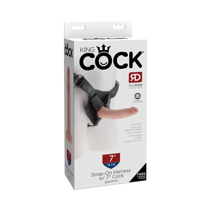 King Cock Strap On Harness 7 inches Cock Beige Fairvillacom Dildos