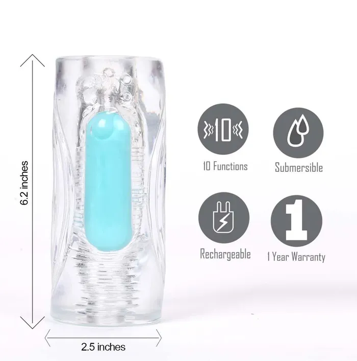 Male Sex Toys Fairvillacom ASTER CLEAR STROKER W RECHARGEABLE BULLET