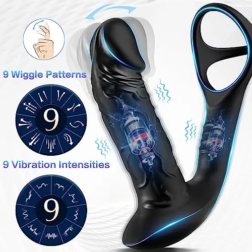 Male Sex Toys KERERO LeoKane Prostate Massager with 9 Vibration Settings Wiggle Motions