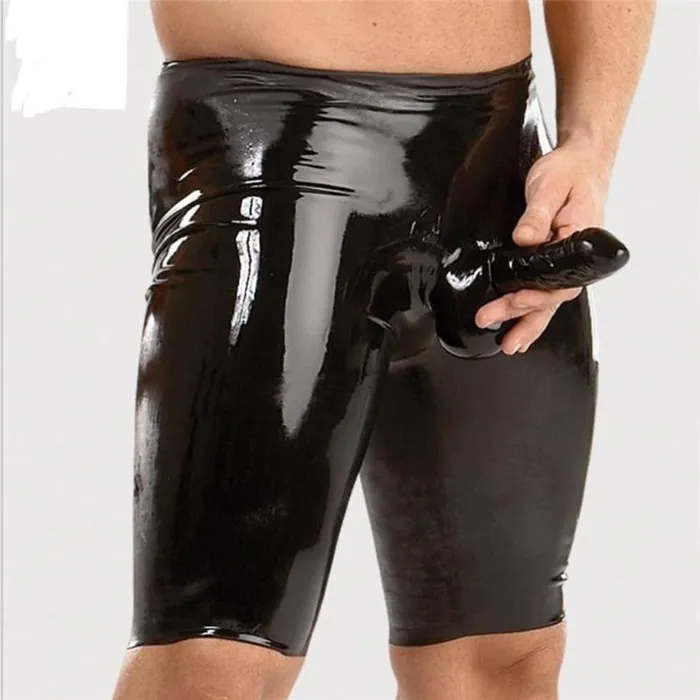 Male Sex Toys Latex shorts with integrated dick sleeve ShhhOb