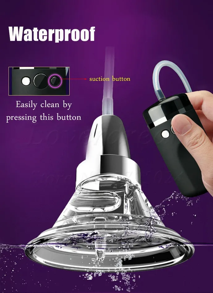 Male Sex Toys Pussy and nipple pump 10 speed with vibration and clit lick function ShhhOb